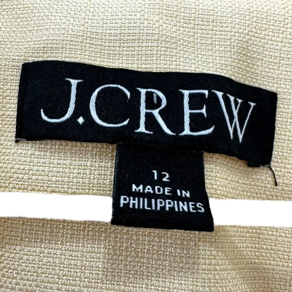 J.Crew Arden Blazer Luster Canvas Sweet Meringue Yellow Size 12